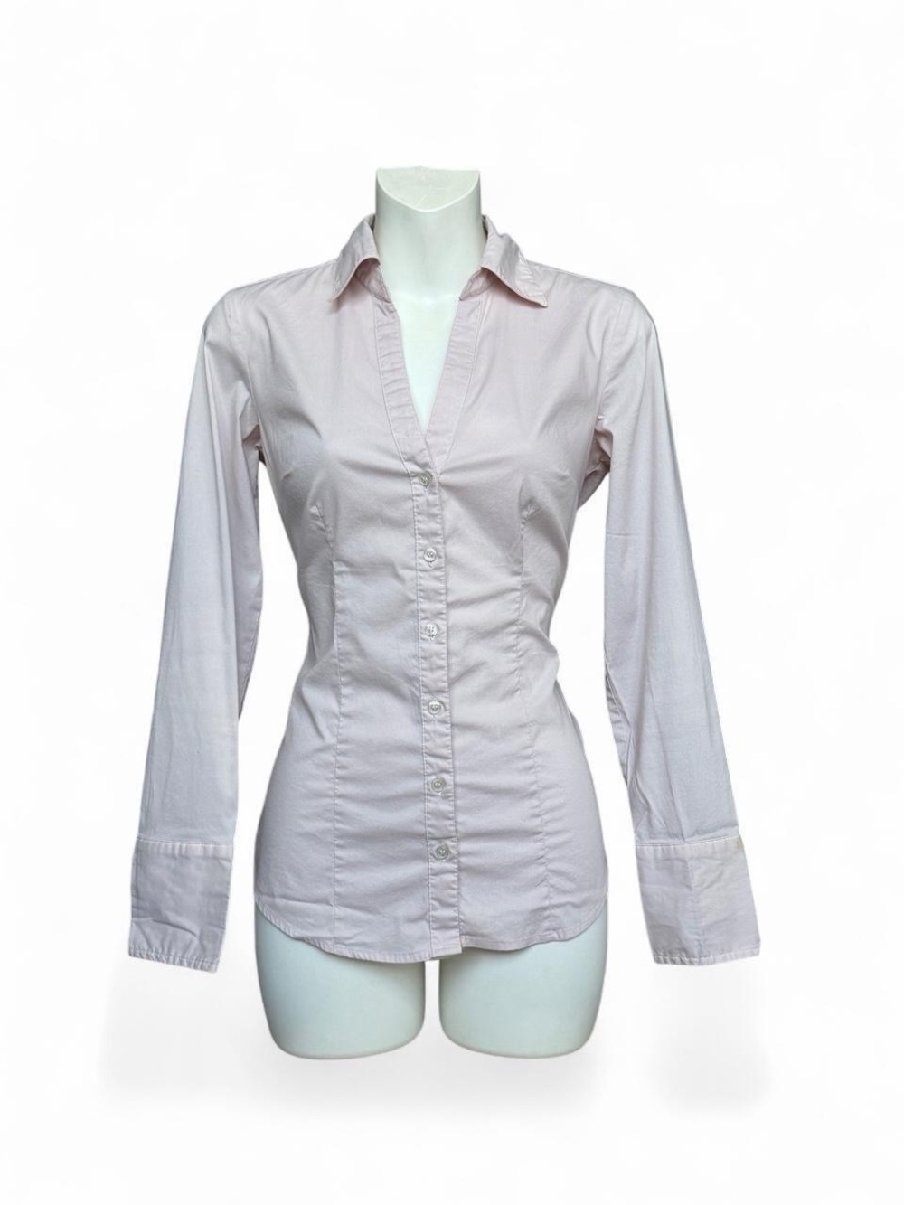 Forever 21 Pale Pink Fitted Button-Down Shirt